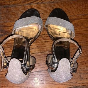 Cute strap glitter heels